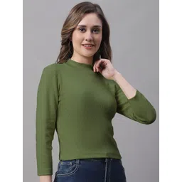 FBAR Full Sleeves High Neck Fitted Cotton Top-picture-32