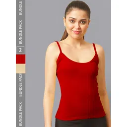 FBAR Pack Of 2 Non-Padded Bio Wash Pure Cotton Camisoles-picture-21