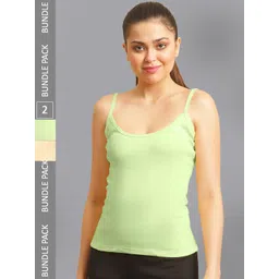 FBAR Pack Of 2 Non-Padded Bio Wash Pure Cotton Camisoles-picture-40