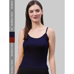 FBAR Pack Of 2 Non-Padded Pure Cotton Camisoles-image-38