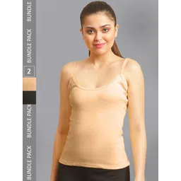 FBAR Pack Of 2 Non Padded Pure Cotton Long Camisoles-picture-32