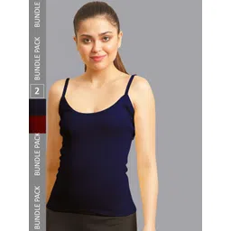 FBAR Pack Of 2 Non-Padded Pure Cotton Skin Friendly Camisoles-image-16