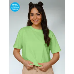 FBAR Women Solid Round Neck Cotton T-shirt-picture-39