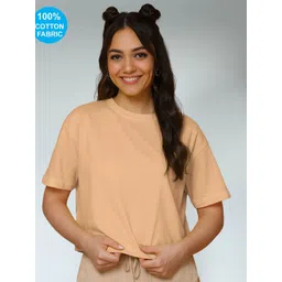 FBAR Women Solid Round Neck Cotton T-shirt-picture-40