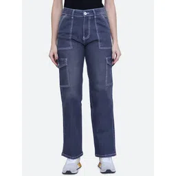 FCK-3 Women High-Rise Clean Look Stretchable Cargos Jeans-picture-32