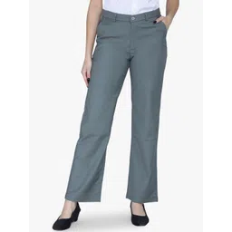FCK-3 Women Tailored Straight Fit High-Rise Cotton Easy Wash Trousers-picture-19