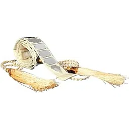 fcon MRQUEE Without Latkan Hxagone Shape Mirror WorkCloth Fashion Kamarband For Women And Girls (Waist Belt and Belly Chain) (Cream)-picture-12