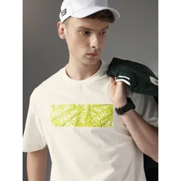 FCUK Brand Logo Printed Drop-Shoulder Sleeves Pure Cotton Relaxed Fit T-shirt-picture-39