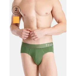 FCUK Green Modal Solid Briefs Pack of 2-picture-23
