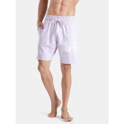 FCUK Lilac Cotton Blend Solid Shorts-picture-34