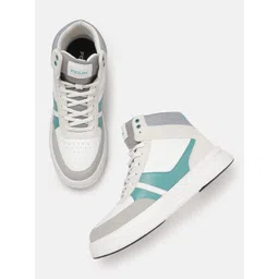 FCUK Men Colourblocked Perforated Mid-Top Sneakers-picture-20