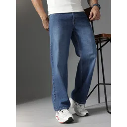 FCUK Men Smart Mid-Rise Light Fade Pure Cotton Baggy Jeans-picture-20