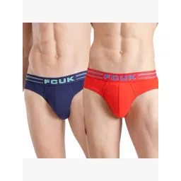 FCUK Multi-Color Cotton Blend Solid Briefs Pack of 2-picture-18