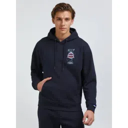 FCUK Navy Blue Cotton Blend Solid Long Sleeves Sweatshirts-picture-48