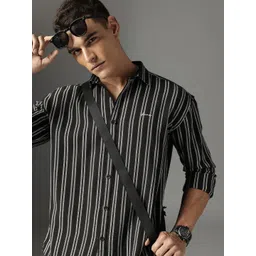 FCUK Pure Cotton Striped Drop-Shoulder Sleeves Relaxed Fit Casual Shirt-picture-37