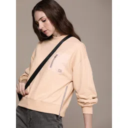 FCUK Zip Detail Solid Long Sleeves Sweatshirt-picture-13
