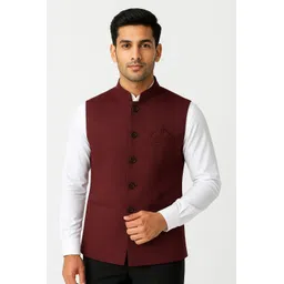 fdn Men Solid Nehru Jacket-picture-20