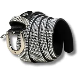 fdream Jeans Belt for Women Crystal Stone Studded Slim Belt for Ladies Belt for Jeans Stylish Waist Belt-picture-47