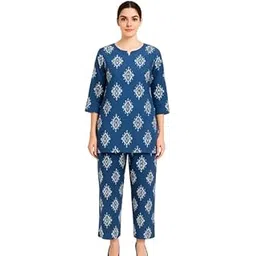 feather look Jaipuri Ikkat Print Cotton Co-Ord Set for Women – Pure Cotton Ethnic Co-Ord Set with Traditional Handblock Style | Comfortable & Stylish Perfect for Office, Casual Outings-picture-27