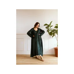 FEATHERS CLOSET Emerald Super Soft Maxi Dress And Shrug (Set of 2)-picture-22