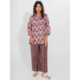 FEATHERS CLOSET Printed Pure Cotton Tunic With Trousers Co-Ords-picture-16