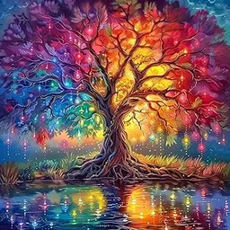FEBLICH 5D Diamond Painting Tree of Life Kits for Adult Colourful Tree of Life Diamond Art Kits for Adult, DIY Full Drill Diamond Painting Gem Art and Crafts Kit for Home Wall Decor Gift (30 x 40 Cm)-picture-19