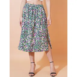 FebQ Floral Printed A-Line Midi Skirt-picture-32