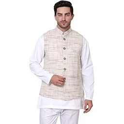 febri Men's Cotton Handloom Fabric Nehru Jacket | Casual Waistcoat for Men-picture-25