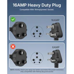 FEDUS 16Amp 3000W Heavy Duty Male to Female 3 Pin 16AMPS Power Extension Cord Wire 16A 16AWG 1.5 Meter Long Indoor Outdoor Power Extension Electrical Extender Cable for appliances Electronics Tool image 1