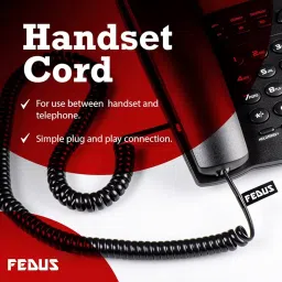 FEDUS Telephone Phone Handset Cable Cord, 12Ft Uncoiled / 2Ft Coiled, Landline Phone 4P4CPure-Copper Coiled Curly Cord Male to Male RJ9/RJ10 Cable, Telephone Accessory, Pack 4 image 3
