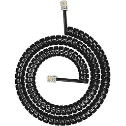 FEDUS Telephone Phone Handset Cable Cord, 6.5Ft Uncoiled / 1.5Ft Coiled, Landline Phone 4P4CPure-Copper Coiled Curly Cord Male to Male RJ9/RJ10 Cable, Telephone Accessory, Pack of 10-picture-18