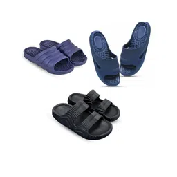 Feel alive Men Set of 3 Solid Ultra-Comfortable & Lightweight Sliders-picture-40