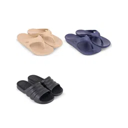 Feel alive Set of 3 Men Solid Ultra-Comfortable Lightweight Thong Flip-Flops-picture-30