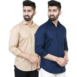 feel high Men Regular Fit Solid Spread Collar Casual Shirt-picture-12