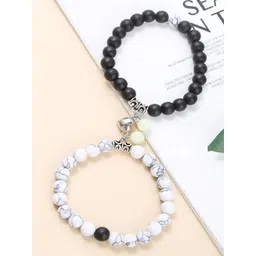Feel style Unisex Set Of 2 Ceramic Artificial Beaded Elasticated Bracelets-picture-18