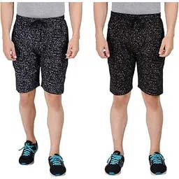 feel track Men Cotton Fashion Nightwear Shorts Navy::Black Pack of 2-picture-27