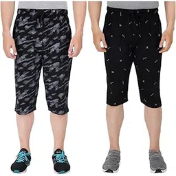 feel track Men's Regular Fit Three Fourth Capri (Pack of 2)-picture-33