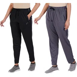 feel track Pack of 2 Women Solid Black, Grey Track Pants-picture-37