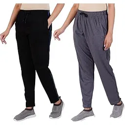 feel track Women Cotton Regular Fit Track Pants (Pack of 2)-picture-39