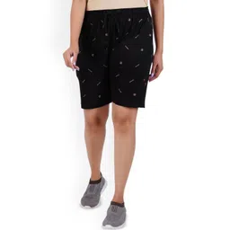 FEEL TRACK Women Printed Cotton Sports Shorts-picture-11