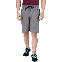 feel track Men Cotton Shorts Black image 1