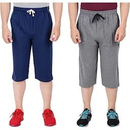 Men's Regular Fit Three Fourth Capri (Pack of 2)-image-33