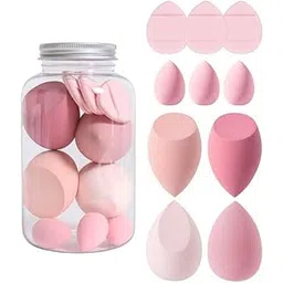 10Pcs Makeup Sponges Set With Storage Jar,Including 4 Blenders, 3 Mini Beauty Blenders, Makeup Sponge Set Blender With 3 Finger Puff Flowless For Liquid Cream and Powder Easy to use Latex Free-image-38
