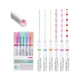 FEELHIGH 6 Pcs Curve Shaped Fine Tip Pens-picture-36