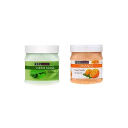 FEELHIGH Combo Of Orange Face Scrub & Neem Face Mask - 500ml Each-picture-31