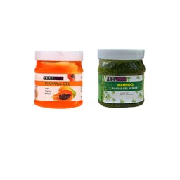 FEELHIGH Combo Of Papaya Face Gel & Bamboo Facial Gel Scrub - 500ml Each-picture-16