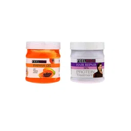 FEELHIGH Combo Of Papaya Face Gel & Hair Repair Spa Protein Treatment Mask - 500ml Each-picture-15