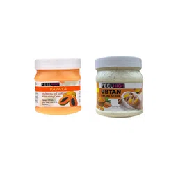 FEELHIGH Combo Of Papaya Moisturising Cream & Ubtan Facial Scrub - 500ml Each-picture-28