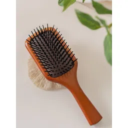 FEELHIGH Detangling Natural Beech Wood Paddle Hair Brush - Brown-picture-22