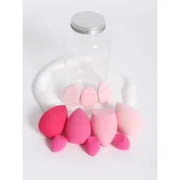 FEELHIGH Set Of 10 Beauty Sponge Blender-Mini Sponge Blender-Finger Puff With Jar-picture-10